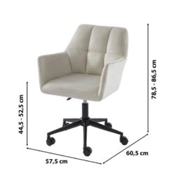Fauteuil De Bureau MONACO En Velours Gris Perle Avec Pieds Noirs 13 Fauteuil De Bureau MONACO En Velours Gris Perle Avec Pieds Noirs -Mobilia Soldes fauteuil monaco en velours gris perle avec pieds noir 5