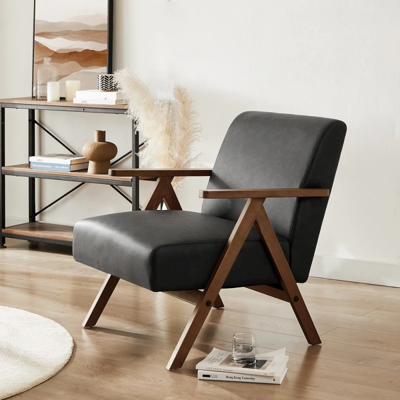 Fauteuil OSLO En PU Noir 3 Fauteuil OSLO En PU Noir