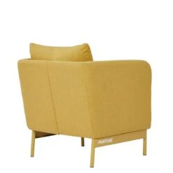 Fauteuil PANTONE Tissu Jaune Moutarde Avec Piètement Métal Jaune Moutarde -Mobilia Soldes fauteuil pantone tissu jaune avec pietement metal jaune 3