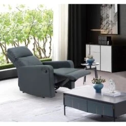 Fauteuil Relax CARLA En PU Noir Avec Fonction Manuel -Mobilia Soldes fauteuil relax carla en pu noir avec fonction manuel 5