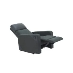 Fauteuil Relax CARLA En PU Noir Et Tissu Gris Avec Fonction électrique -Mobilia Soldes fauteuil relax carla en pu noir et tissu gris avec fonction electrique 3