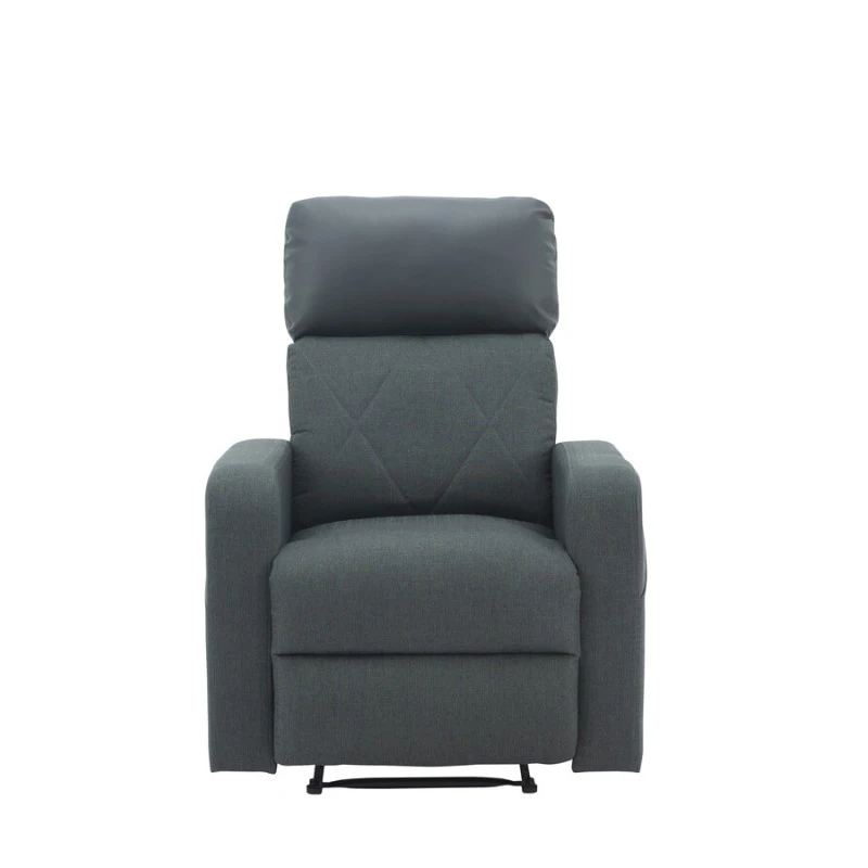 Fauteuil Relax CARLA En PU Noir Et Tissu Gris Avec Fonction Manuel 5 Fauteuil Relax CARLA En PU Noir Et Tissu Gris Avec Fonction Manuel – Image 3