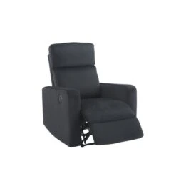 Fauteuil Relax LOVA Large En Velours Noir Avec Fonction électrique -Mobilia Soldes fauteuil relax lova large en velours noir avec fonction electrique 3