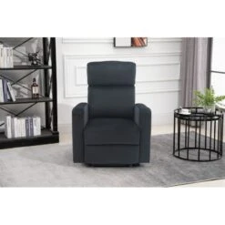 Fauteuil Relax LOVA Large En Velours Noir Avec Fonction électrique -Mobilia Soldes fauteuil relax lova large en velours noir avec fonction electrique 7