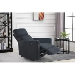 Fauteuil Relax LOVA Large En Velours Noir Avec Fonction électrique -Mobilia Soldes fauteuil relax lova large en velours noir avec fonction electrique 9