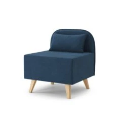 Fauteuil SARAH En Tissu Bleu -Mobilia Soldes fauteuil sarah en tissu bleu 1