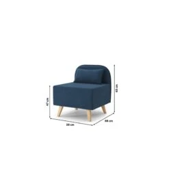 Fauteuil SARAH En Tissu Bleu -Mobilia Soldes fauteuil sarah en tissu bleu 6