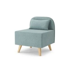 Mobilia Soldes -Mobilia Soldes fauteuil sarah en tissu bleu clair 1