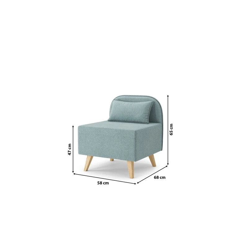 Fauteuil SARAH En Tissu Bleu Clair 9 Fauteuil SARAH En Tissu Bleu Clair – Image 7