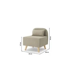 Fauteuil SARAH En Tissu Grège -Mobilia Soldes fauteuil sarah en tissu grege 6