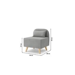 Fauteuil SARAH En Tissu Gris -Mobilia Soldes fauteuil sarah en tissu gris 6