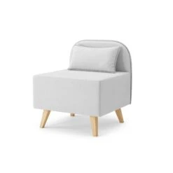 Mobilia Soldes -Mobilia Soldes fauteuil sarah en tissu gris clair 1