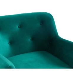 Fauteuil SCANDI En Velours Vert Avec Pieds En Bois -Mobilia Soldes fauteuil scandi velours vert 79 x 82 cm 4