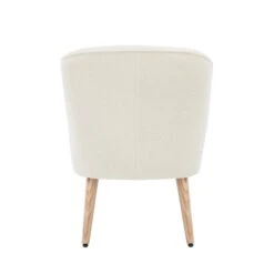 Fauteuil TIVOLI Tissu Bouclette Blanc -Mobilia Soldes fauteuil tivoli en teddy blanc 3