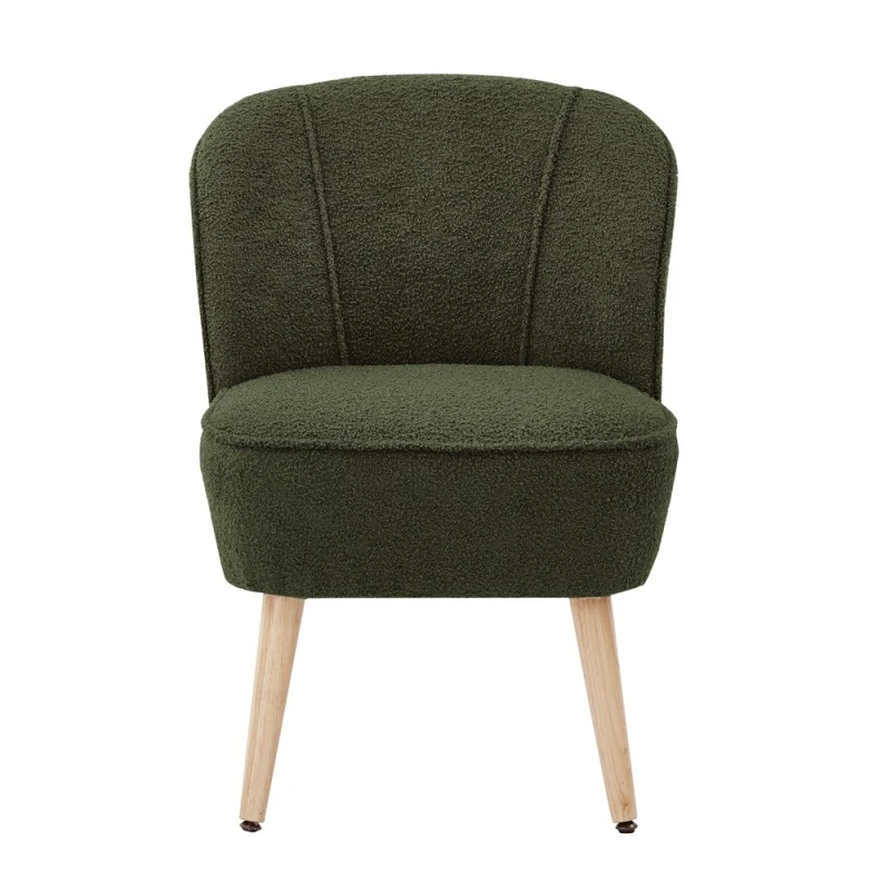 Fauteuil TIVOLI Tissu Bouclette Kaki 5 Fauteuil TIVOLI Tissu Bouclette Kaki – Image 3