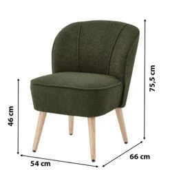 Fauteuil TIVOLI Tissu Bouclette Kaki 13 Fauteuil TIVOLI Tissu Bouclette Kaki -Mobilia Soldes fauteuil tivoli en teddy kaki 5