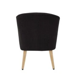 Fauteuil TIVOLI Tissu Bouclette Noir -Mobilia Soldes fauteuil tivoli en teddy noir 3