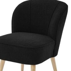 Fauteuil TIVOLI Tissu Bouclette Noir -Mobilia Soldes fauteuil tivoli en teddy noir 4