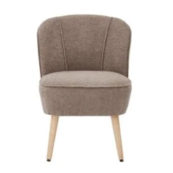Fauteuil TIVOLI Tissu Bouclette Taupe -Mobilia Soldes fauteuil tivoli en teddy taupe 2