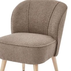 Fauteuil TIVOLI Tissu Bouclette Taupe -Mobilia Soldes fauteuil tivoli en teddy taupe 4