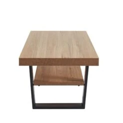 Table Basse FELIX Effet Chêne Et Métal Noir Double Plateau 11 Table Basse FELIX Effet Chêne Et Métal Noir Double Plateau -Mobilia Soldes felix06 table basse 1 etagere et pieds en metal melamine 4