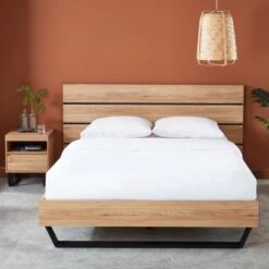 Lit FELIX Effet Chêne Et Métal Noir 160x200 Sommier Inclus 13 Lit FELIX Effet Chêne Et Métal Noir 160x200 Sommier Inclus -Mobilia Soldes felix11 lit 200 cm pieds en metal melamine 1