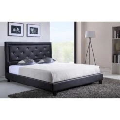 Lit à Led FILIP Simili Noir 160x200 Sommier Inclus -Mobilia Soldes filip lit 160 noir avec led 1