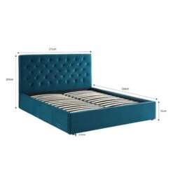 Lit Double Avec Coffre HUBERT Velours Bleu Paon 160x200 Sommier Inclus 11 Lit Double Avec Coffre HUBERT Velours Bleu Paon 160x200 Sommier Inclus -Mobilia Soldes hubertco160bu lit coffre velours bleu capitonne sommier et tete de lit 160x200 2