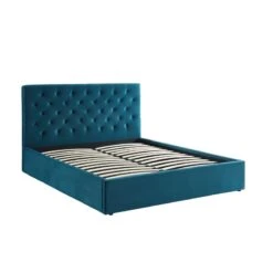 Lit Double Avec Coffre HUBERT Velours Bleu Paon 160x200 Sommier Inclus 15 Lit Double Avec Coffre HUBERT Velours Bleu Paon 160x200 Sommier Inclus -Mobilia Soldes hubertco160bu lit coffre velours bleu capitonne sommier et tete de lit 160x200 6