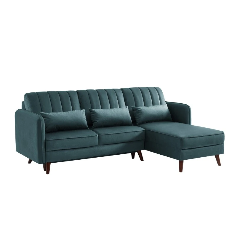 Canapé D'angle IDAHO En Tissu Bleu Vert Convertible 4 Canapé D'angle IDAHO En Tissu Bleu Vert Convertible – Image 2