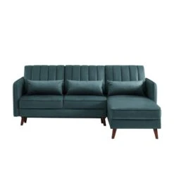 Canapé D'angle IDAHO En Tissu Bleu Vert Convertible 12 Canapé D'angle IDAHO En Tissu Bleu Vert Convertible -Mobilia Soldes idahoancvtxblvr canape angle 3