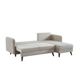 Canapé D'angle IDAHO En Tissu Sable Convertible -Mobilia Soldes idahoancvtxsable canape angle 2