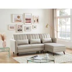Canapé D'angle IDAHO En Tissu Sable Convertible -Mobilia Soldes idahoancvtxsable canape angle 3