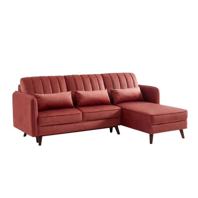 Canapé D'angle IDAHO En Tissu Terracotta Avec Angle Convertible 4 Canapé D'angle IDAHO En Tissu Terracotta Avec Angle Convertible – Image 2