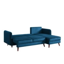 Canapé D'angle IDAHO En Velours Bleu Convertible -Mobilia Soldes idahoancvvvbleu canape angle 2