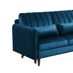 Canapé D'angle IDAHO En Velours Bleu Convertible -Mobilia Soldes idahoancvvvbleu canape angle 6