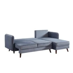 Canapé D'angle IDAHO En Velours Gris Convertible -Mobilia Soldes idahoancvvvgr canape angle 2