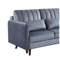 Canapé D'angle IDAHO En Velours Gris Convertible -Mobilia Soldes idahoancvvvgr canape angle 5