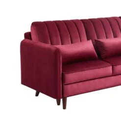 Canapé D'angle IDAHO En Velours Rouge Bordeaux Convertible -Mobilia Soldes idahoancvvvrg canape angle 6