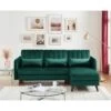 Canapé D'angle IDAHO En Velours Vert Convertible -Mobilia Soldes idahoancvvvvert canape angle