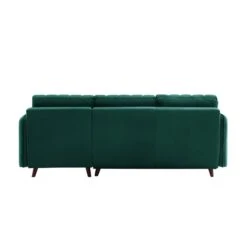 Canapé D'angle IDAHO En Velours Vert Convertible -Mobilia Soldes idahoancvvvvert canape angle 4