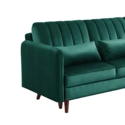 Canapé D'angle IDAHO En Velours Vert Convertible -Mobilia Soldes idahoancvvvvert canape angle 6
