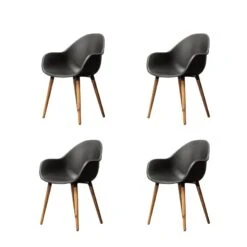 Lot 4 Chaises De Jardin KIRA En Plastique Et Pieds Bois Coloris Noir 13 Lot 4 Chaises De Jardin KIRA En Plastique Et Pieds Bois Coloris Noir -Mobilia Soldes kira4nr lot 4 chaises noir 4