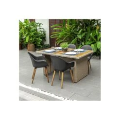 Lot 4 Chaises De Jardin KIRA En Plastique Et Pieds Bois Coloris Noir 15 Lot 4 Chaises De Jardin KIRA En Plastique Et Pieds Bois Coloris Noir -Mobilia Soldes kira4nr lot 4 chaises noir 6