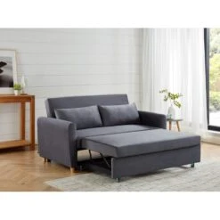 Canapé Droit LAURA En Velours Gris Convertible 3 Places 12 Canapé Droit LAURA En Velours Gris Convertible 3 Places -Mobilia Soldes laura3vvgr canape gris 4