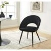 Chaise LEONIE Velours Noir Pieds En Métal Noir 1 Chaise LEONIE Velours Noir Pieds En Métal Noir -Mobilia Soldes leonie chaise en velours noir