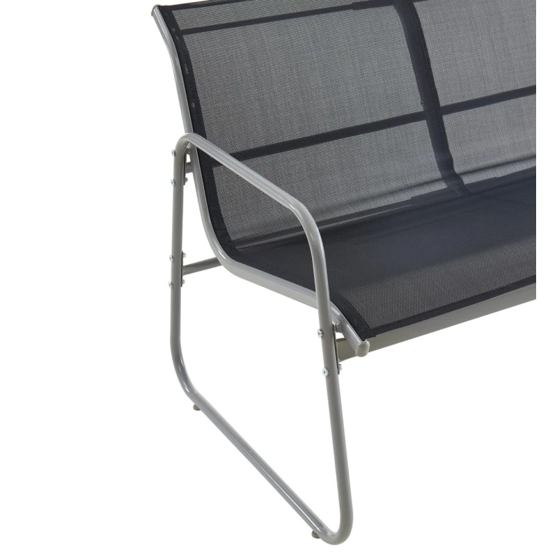 Salon De Jardin LISBOA En Acier Et Textilène Noir 4 Places 6 Salon De Jardin LISBOA En Acier Et Textilène Noir 4 Places – Image 4