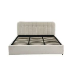 Lit Coffre ANDRE Tissu Bouclette écru 180x200 Sommier Inclus -Mobilia Soldes lit coffre andre tissu bouclettes ecru 180x200 sommier inclus 5