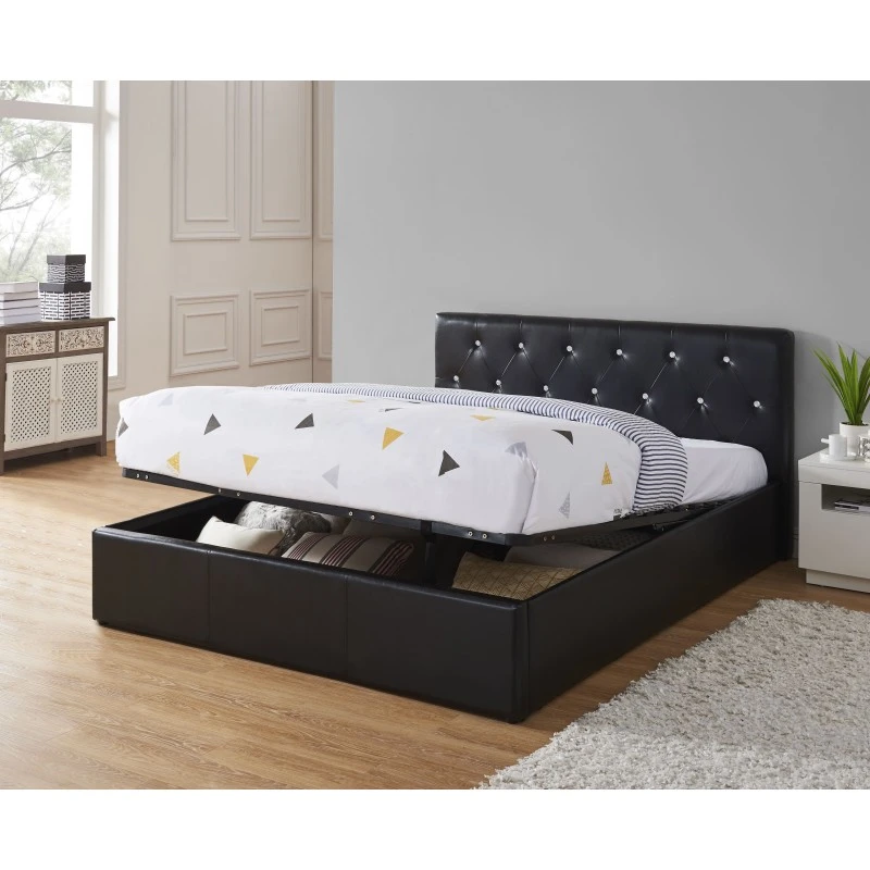 Lit Coffre BAHIA Simili Noir 160x200 Sommier Inclus 3 Lit Coffre BAHIA Simili Noir 160x200 Sommier Inclus