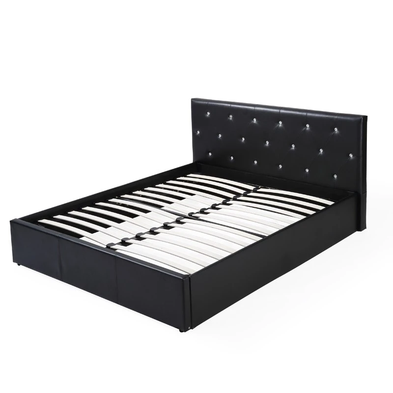 Lit Coffre BAHIA Simili Noir 160x200 Sommier Inclus 6 Lit Coffre BAHIA Simili Noir 160x200 Sommier Inclus – Image 4